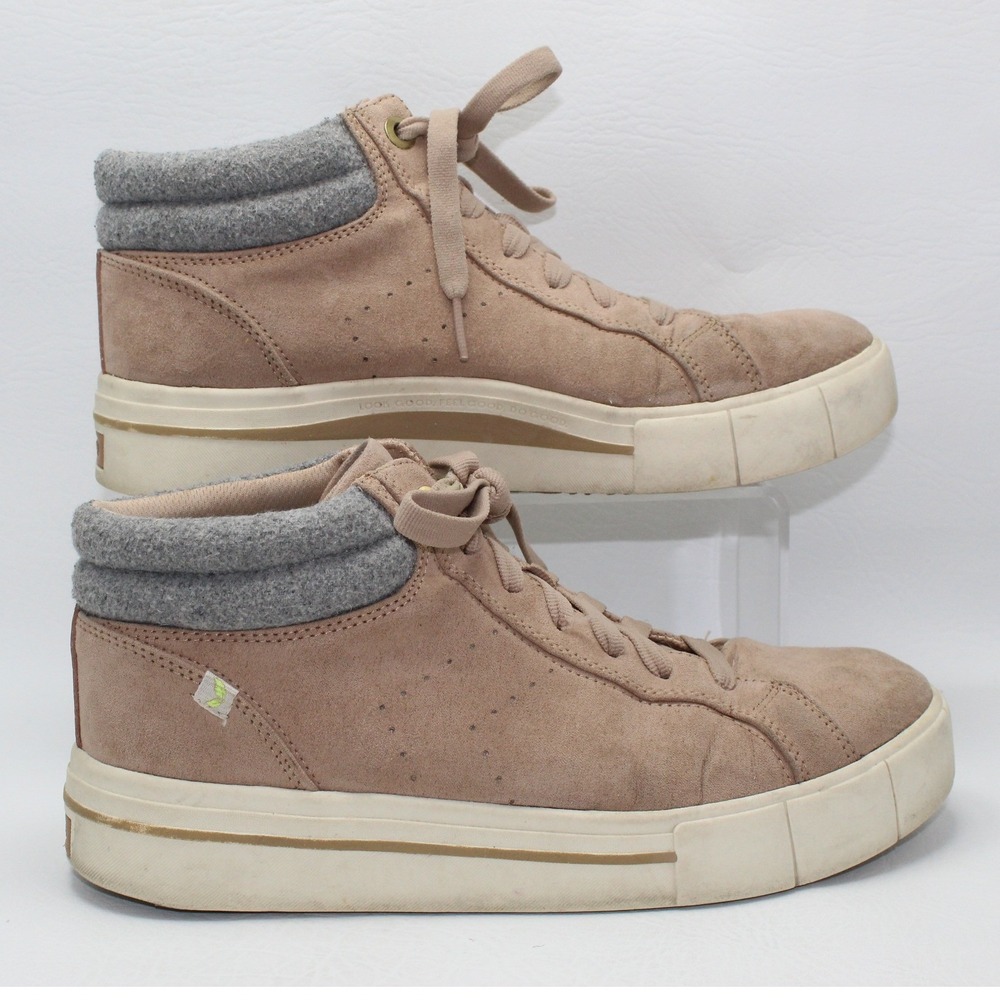 Dr. Scholl's Happiness Hi Womens 8.5M Tan Suede Fabric Mid Top Platform Sneakers